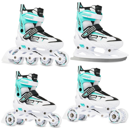 Patines Ajustables 4en1 Profession Blanco/Menta