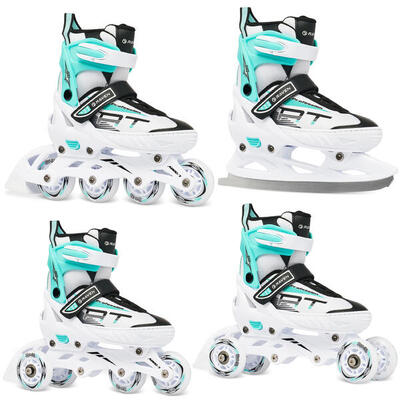 Patines Ajustables 4en1 Profession Blanco/Menta