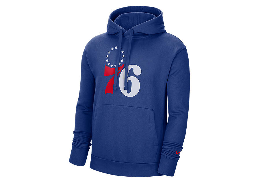 Bluza męska nike nba philadelphia 76ers essential logo pullover hoodie rush blue