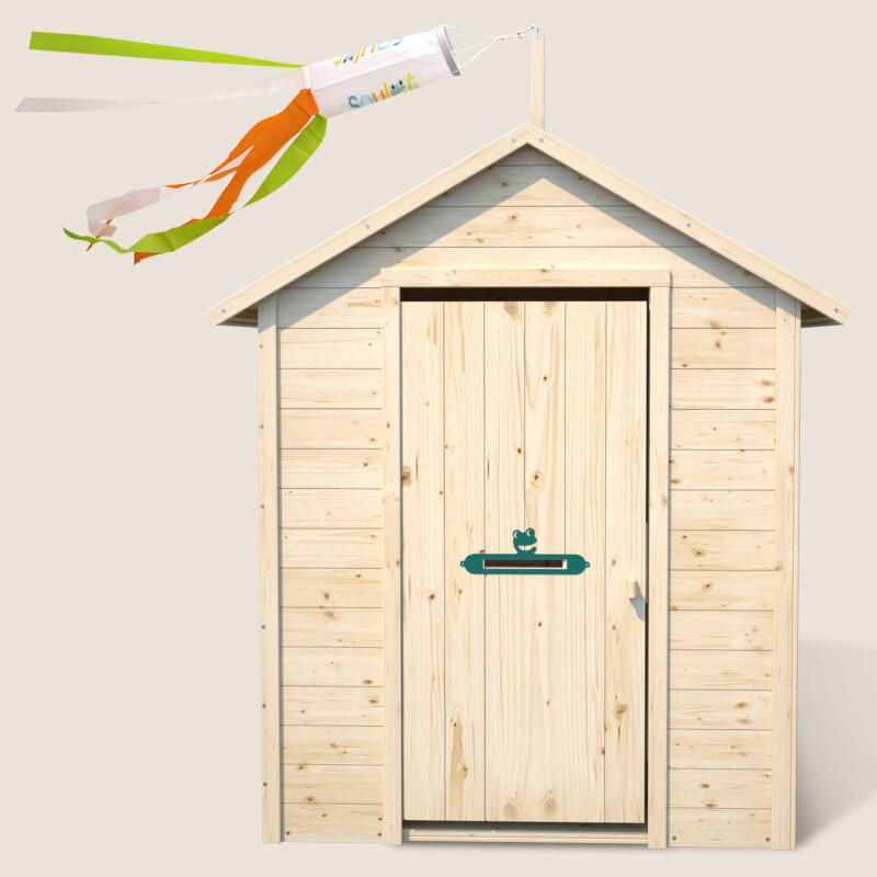 Cabane en bois avec fenêtre et boîte aux lettres GARANCE 1/5