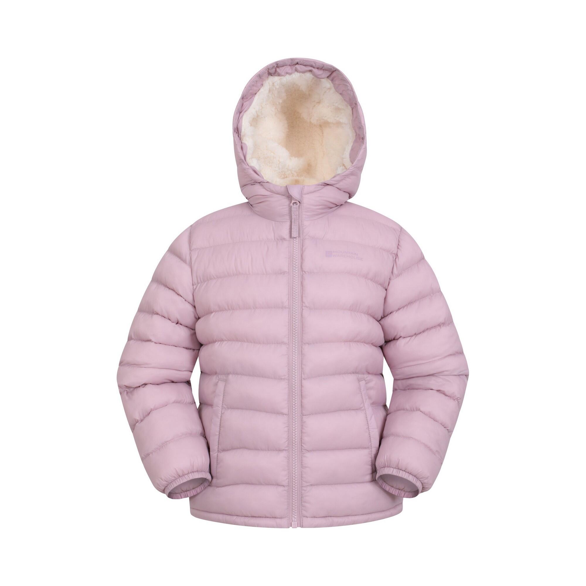 MOUNTAIN WAREHOUSE Childrens/Kids Seasons Faux Fur Lined Padded Jacket (Pale Pink)