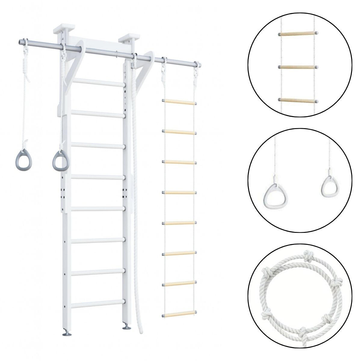Kinder Gymnastik Sprossenwand Holz Indoor Eco 2 Weiß 1/7
