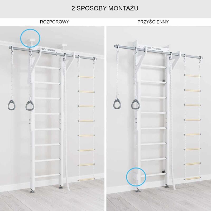 Copii Gimnastică Spalier din Lemn Interior Eco 2 Alb