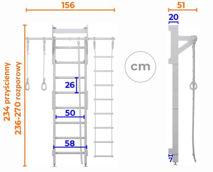 Kinder Gymnastik Sprossenwand Holz Indoor Eco 2 Weiß 6/7
