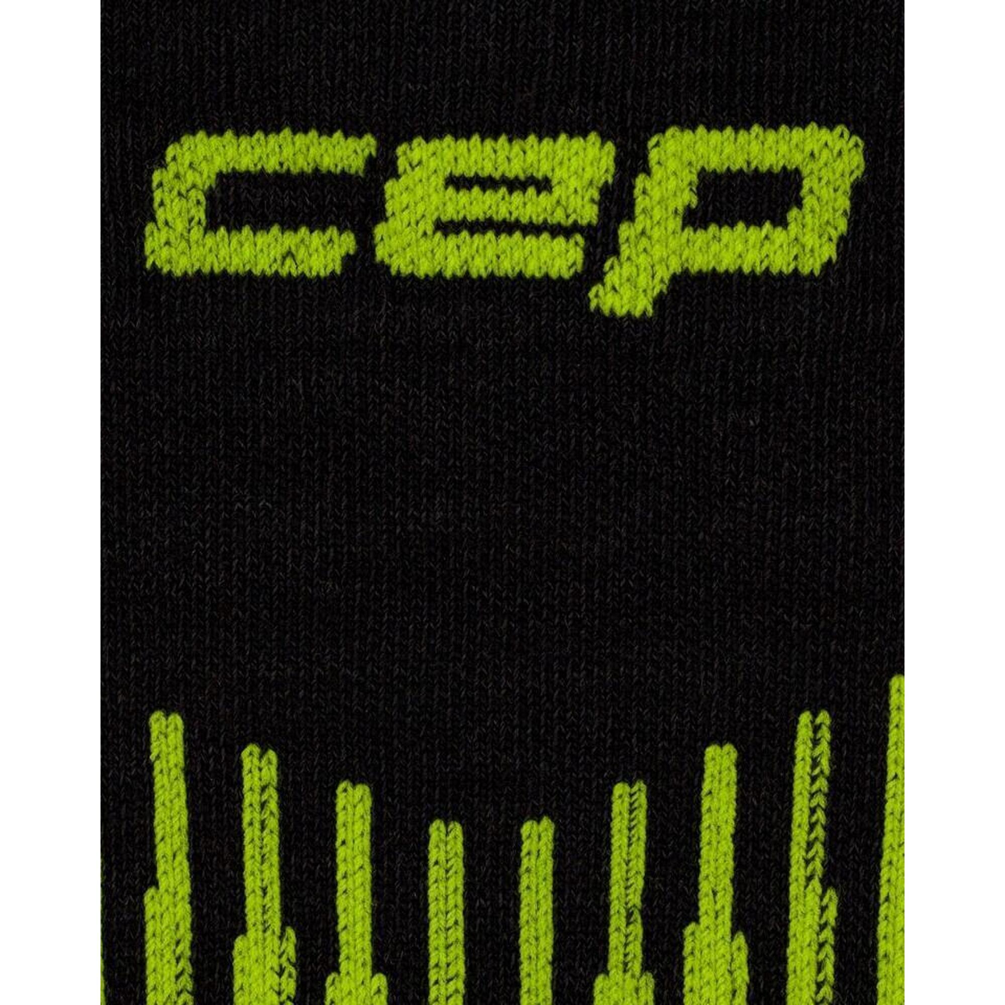 Șosete compresie înalte CEP Core Run Merino 3.0 - negru/lime | alergare iarnă