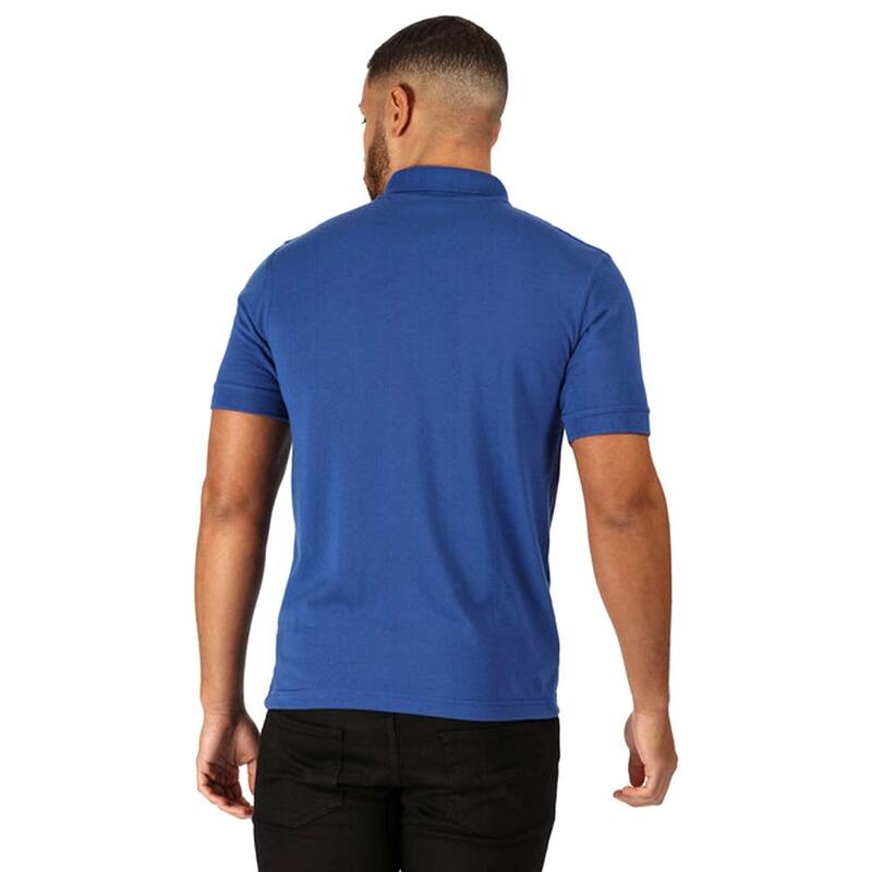 Homem Profissional Clássico 65/35 Camisa Polo de manga curta Azul Real