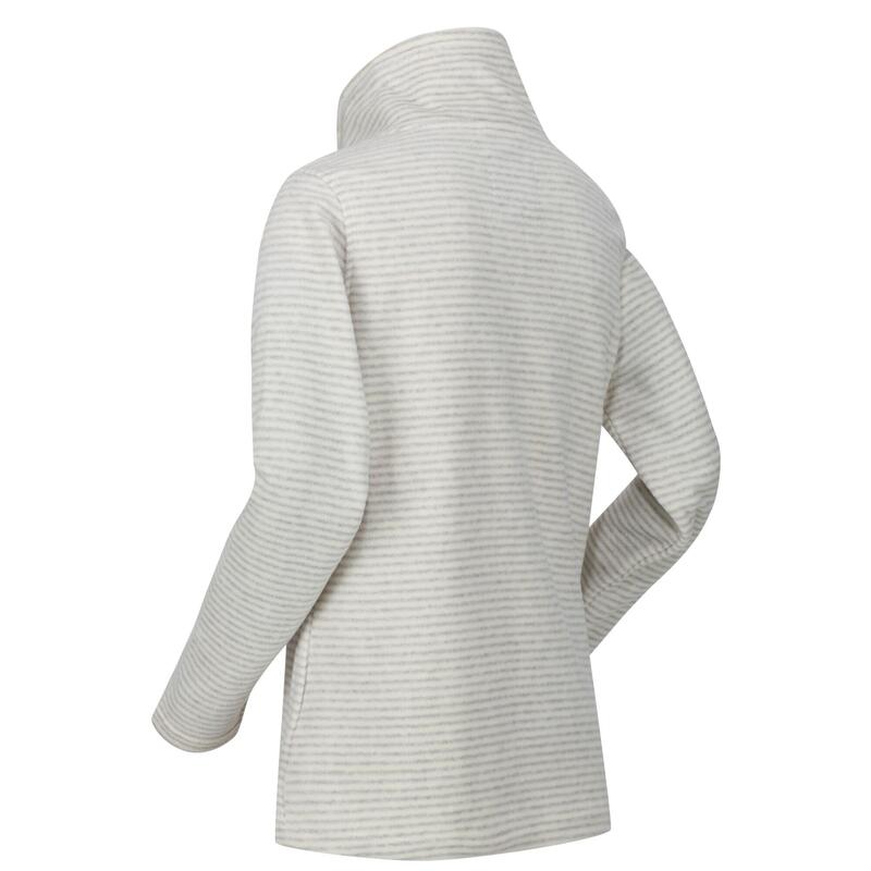 Fleecepullover Solenne Damen Vanille light/Silber