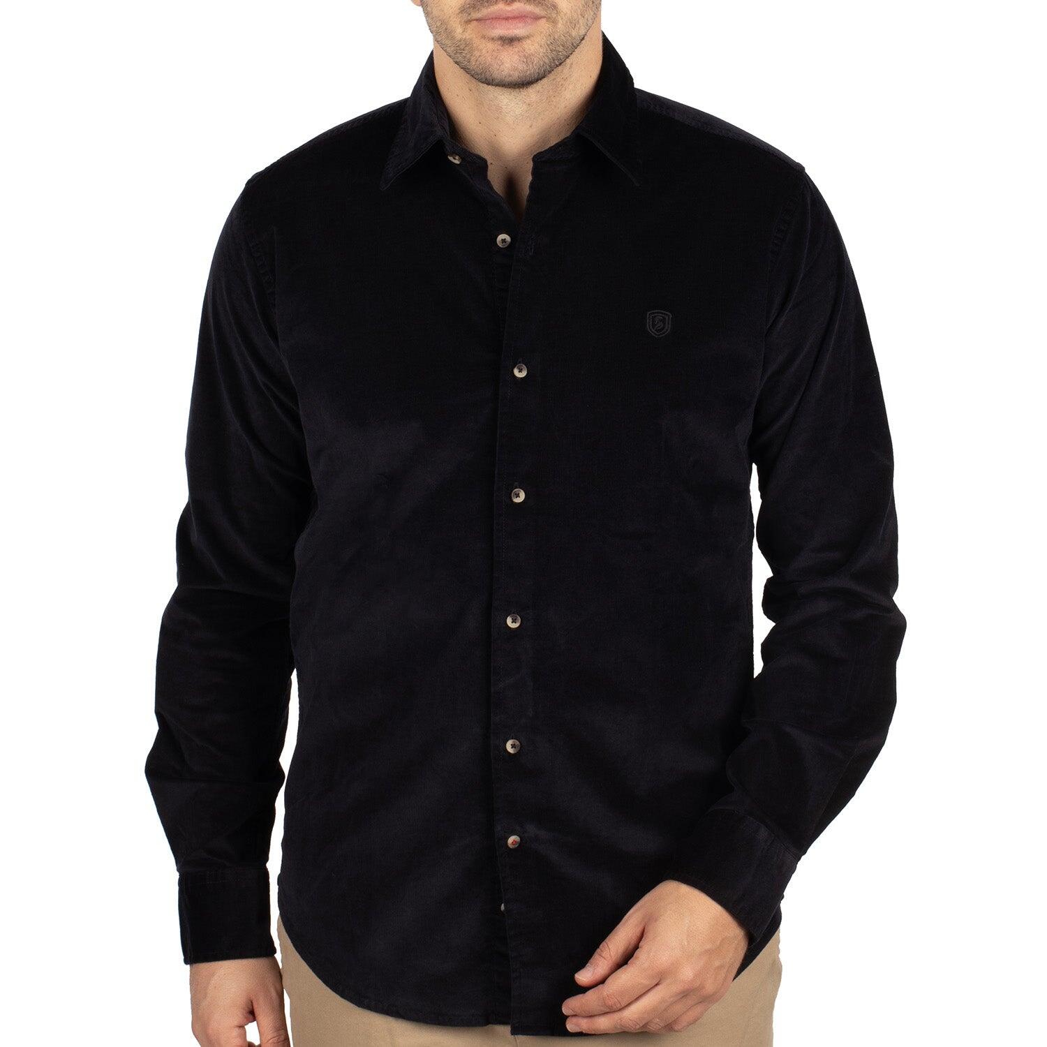 Shilton - Chemise Smooth Velours Homme - Chemise Manches Longues - Bleu - Decathlon