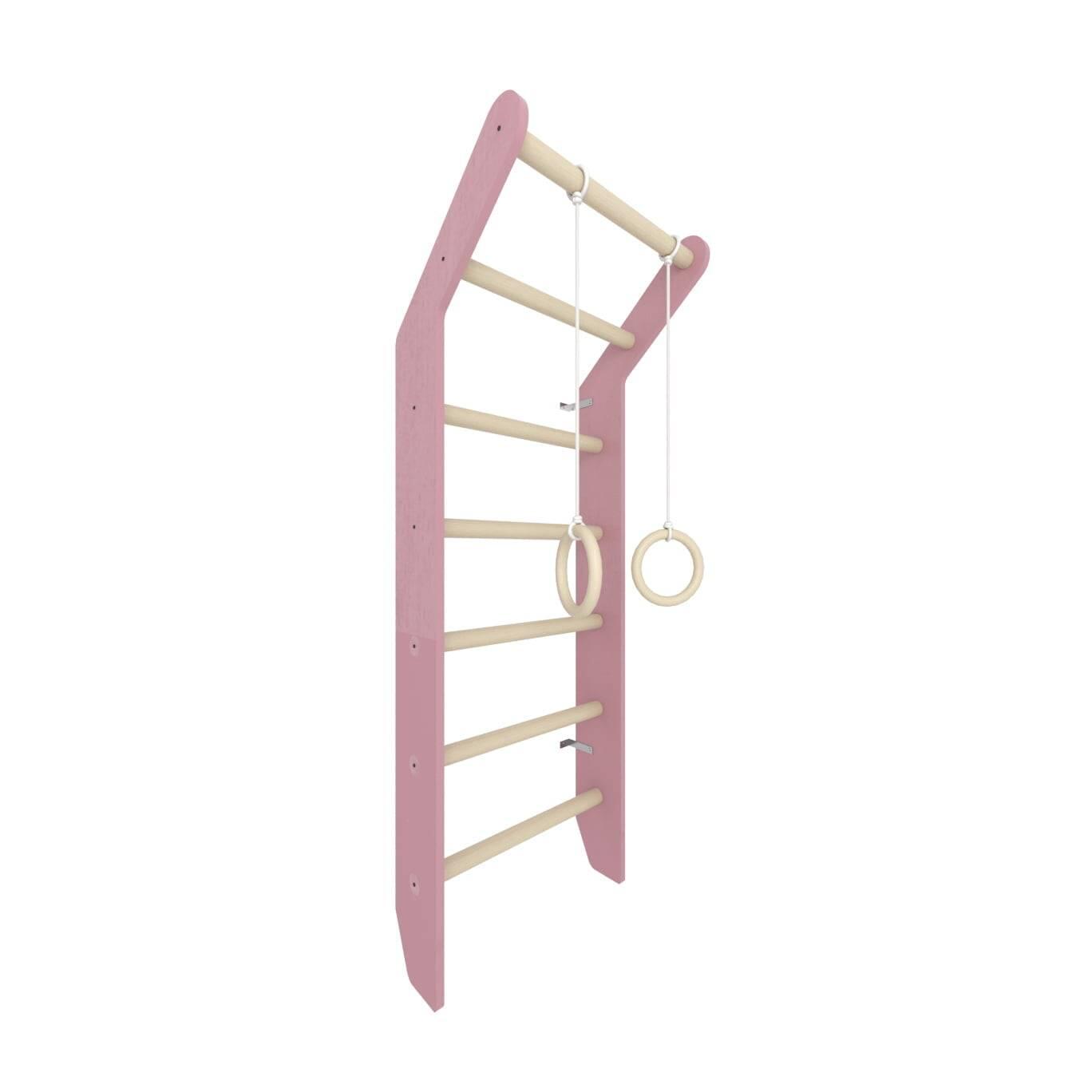 Espalier de gymnastique enfant échelle bois anneaux Toddler Rose 7/7