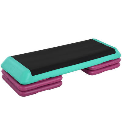 HOMCOM Stepper per Aerobica Antiscivolo e Regolabile su 3 Livelli Multicolore