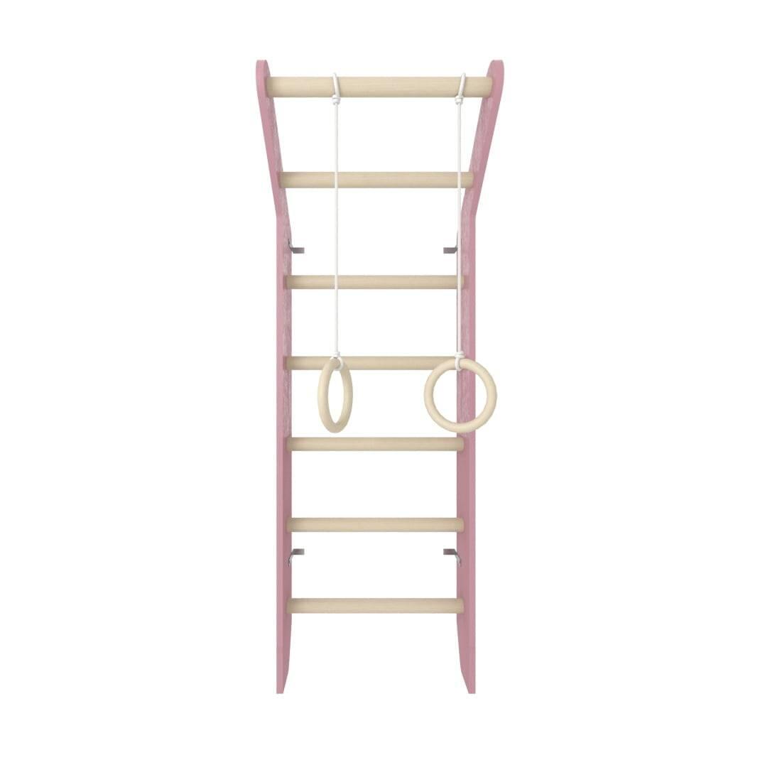 Espalier de gymnastique enfant échelle bois anneaux Toddler Rose 6/7