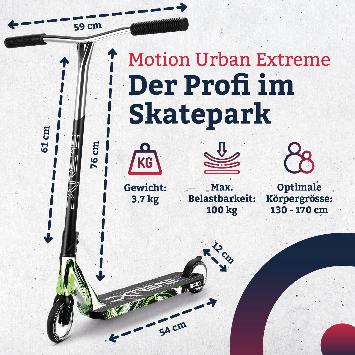 Trottinette freestyle Motion Xtreme Forest 120mm aluminium 3/7