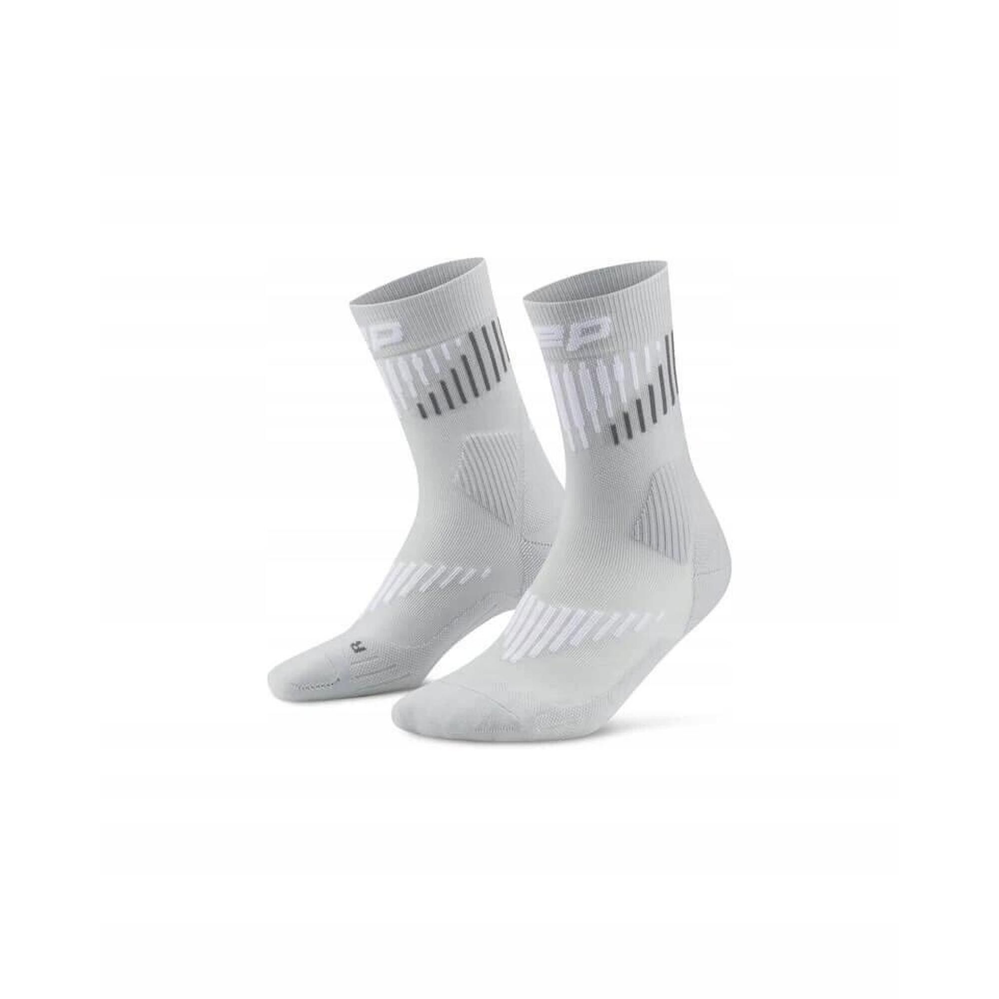 Męskie skarpetki kompresyjne do połowy łydki sportowe z wełną Merino