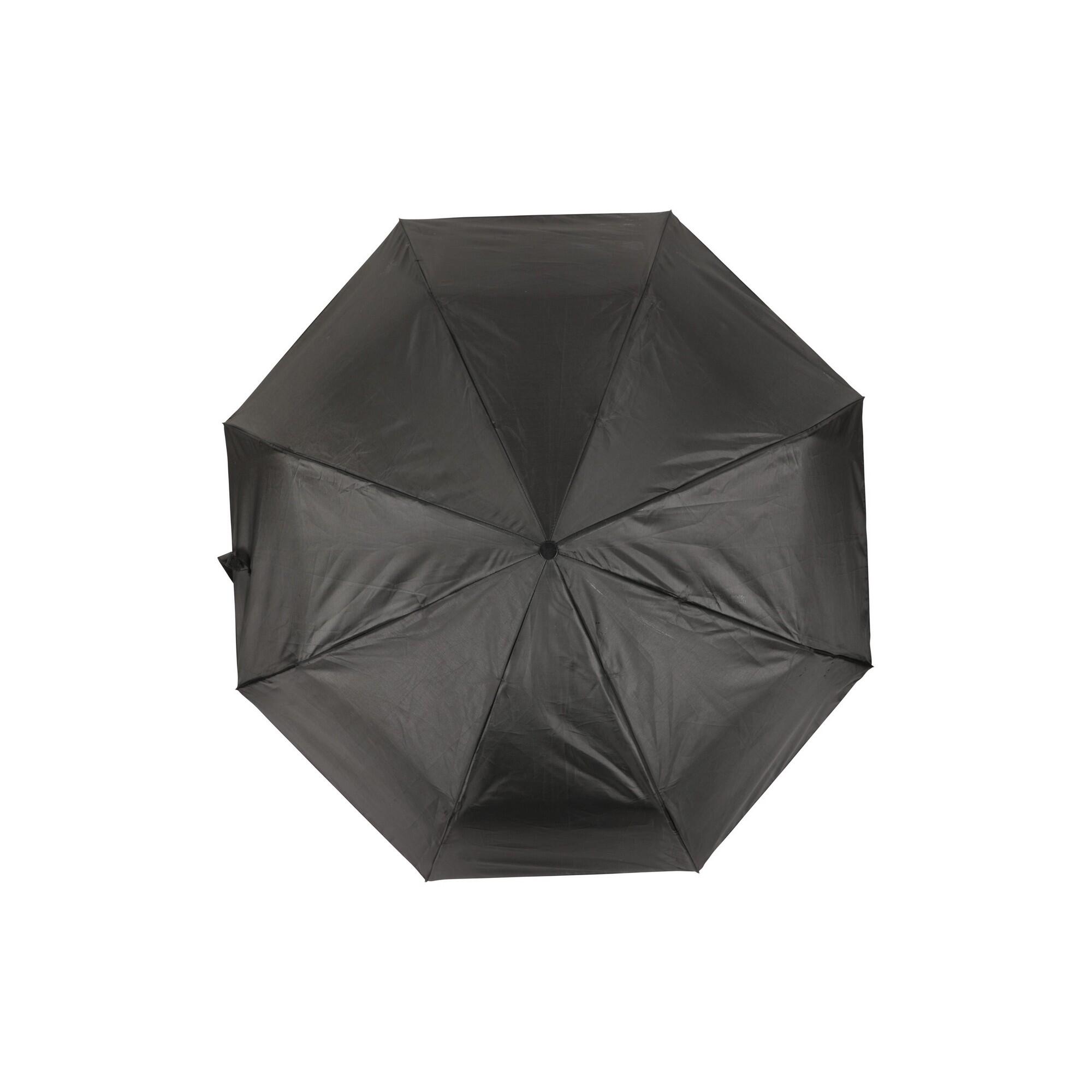 Faltbarer Regenschirm Unifarben Damen und Herren Schwarz 2/3