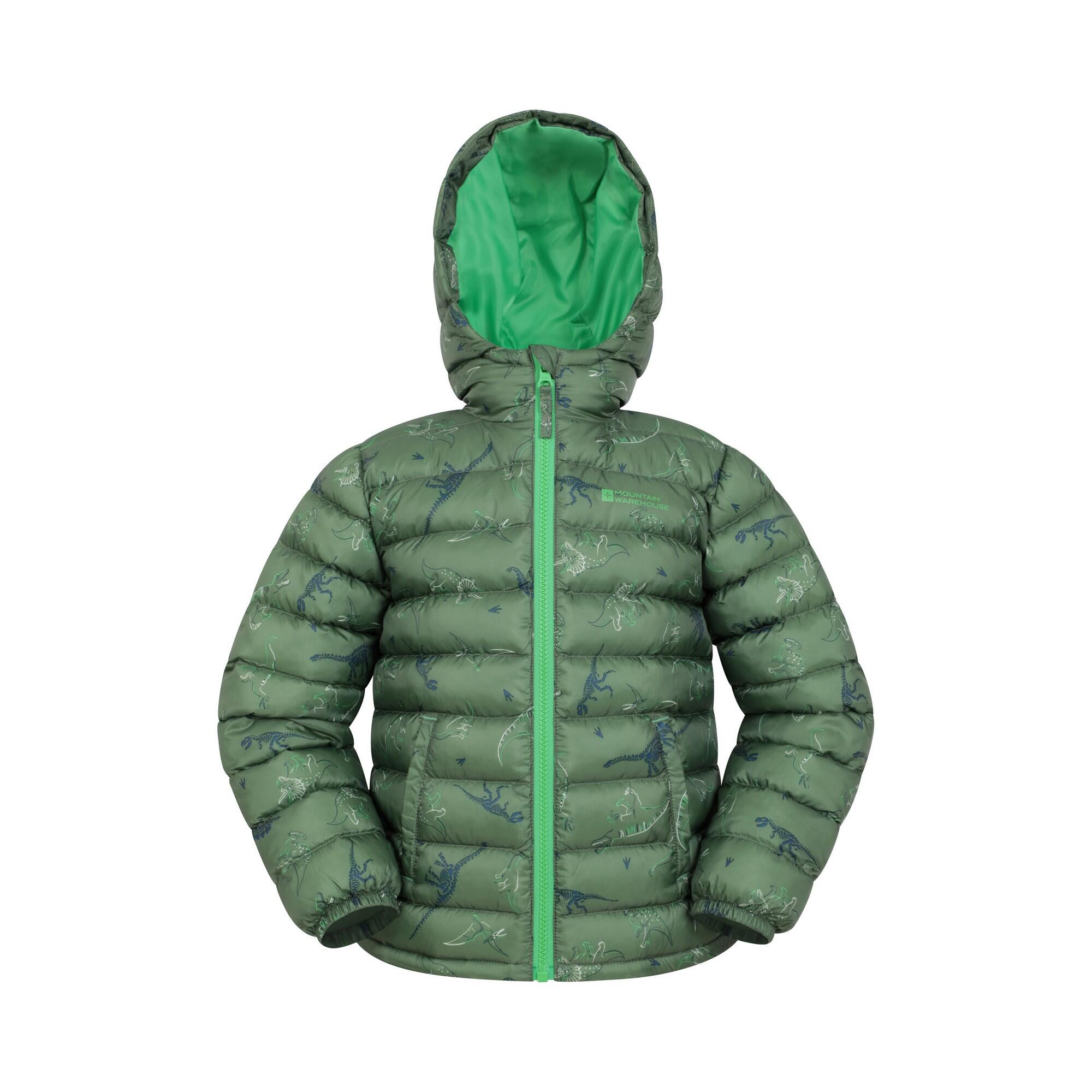 MOUNTAIN WAREHOUSE Childrens/Kids Seasons Dinosaur Padded Jacket (Khaki Green)