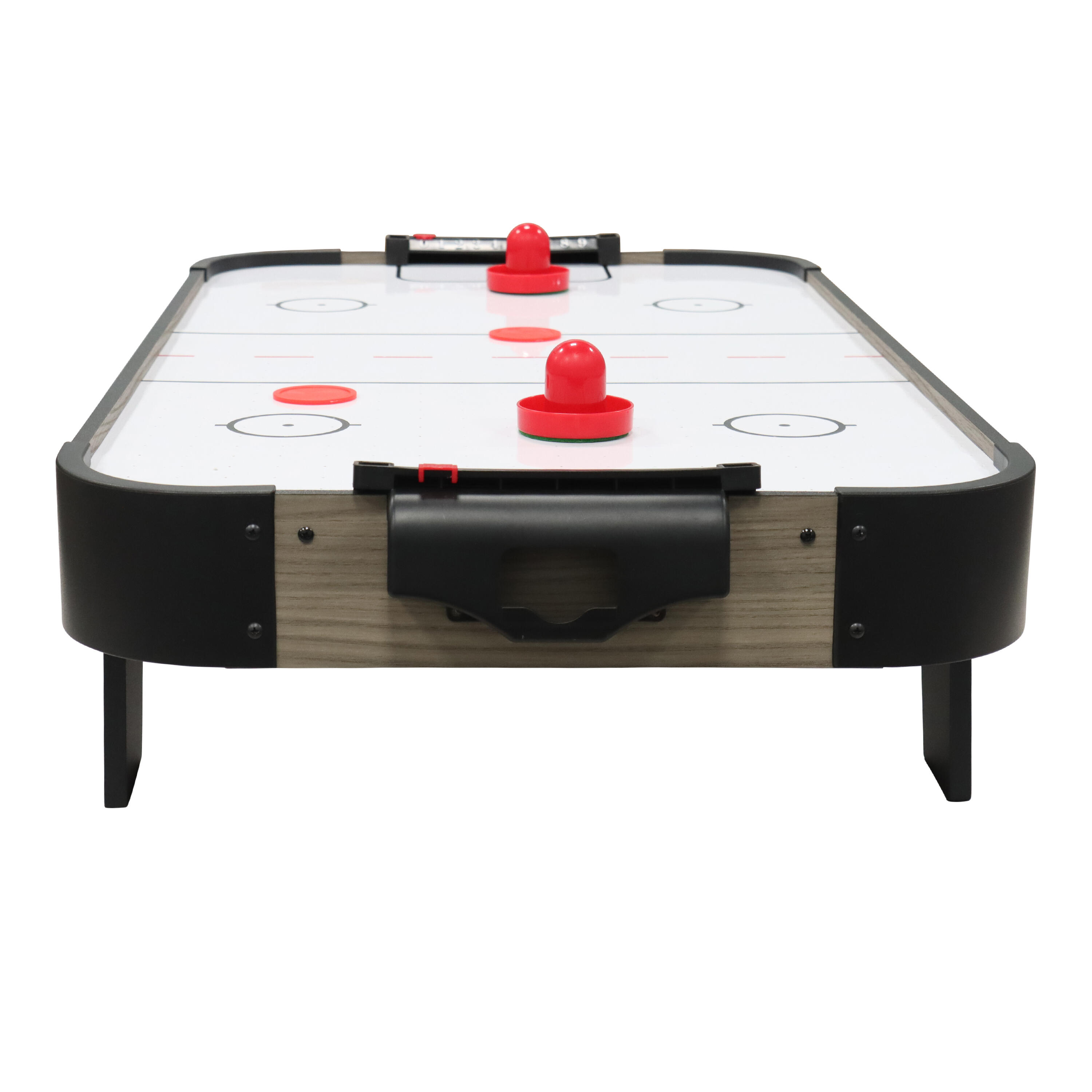 Mesa de air hockey mini, 3 pies | Accesorios incluidos, roble/gris 2/7
