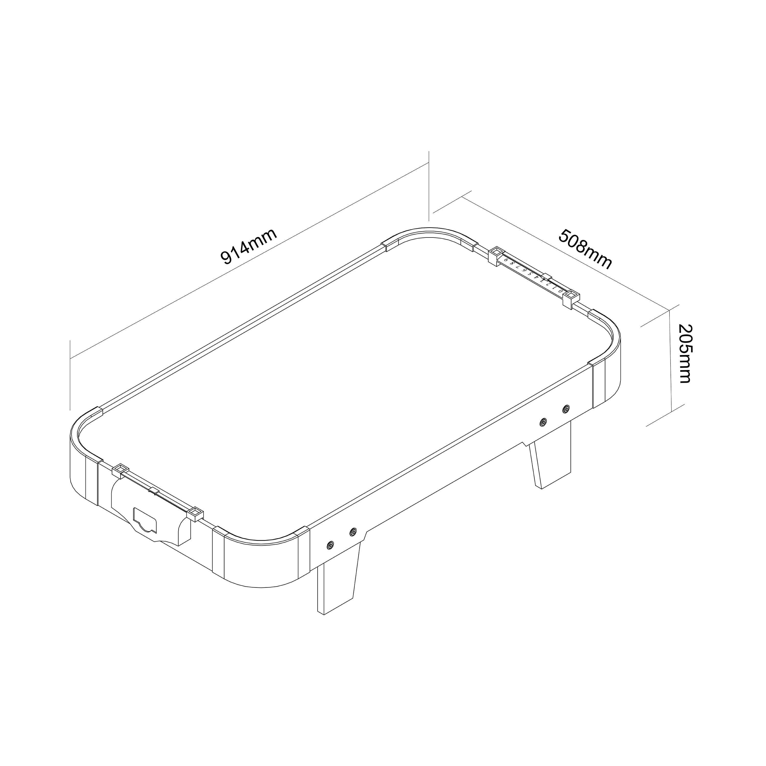 Mesa de air hockey mini, 3 pies | Accesorios incluidos, roble/gris 3/7