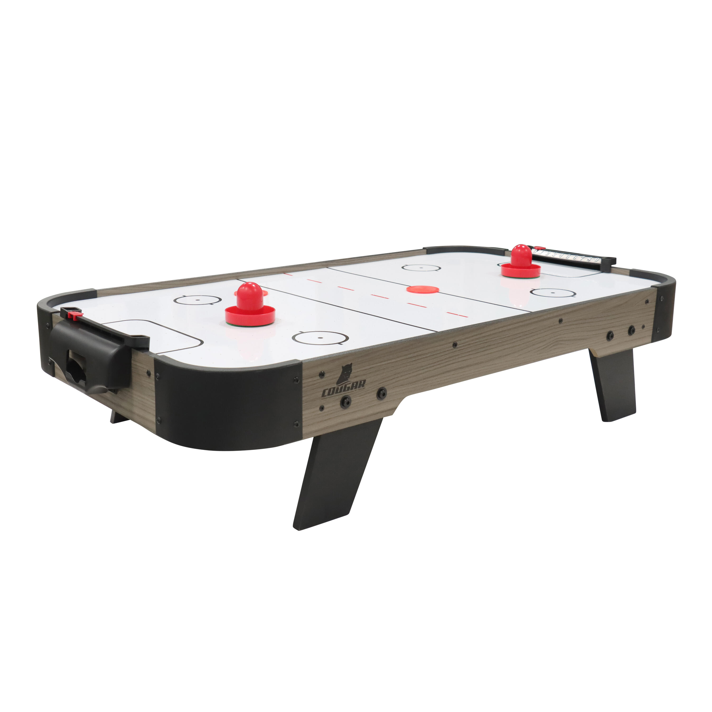 Mesa de air hockey mini, 3 pies | Accesorios incluidos, roble/gris 5/7