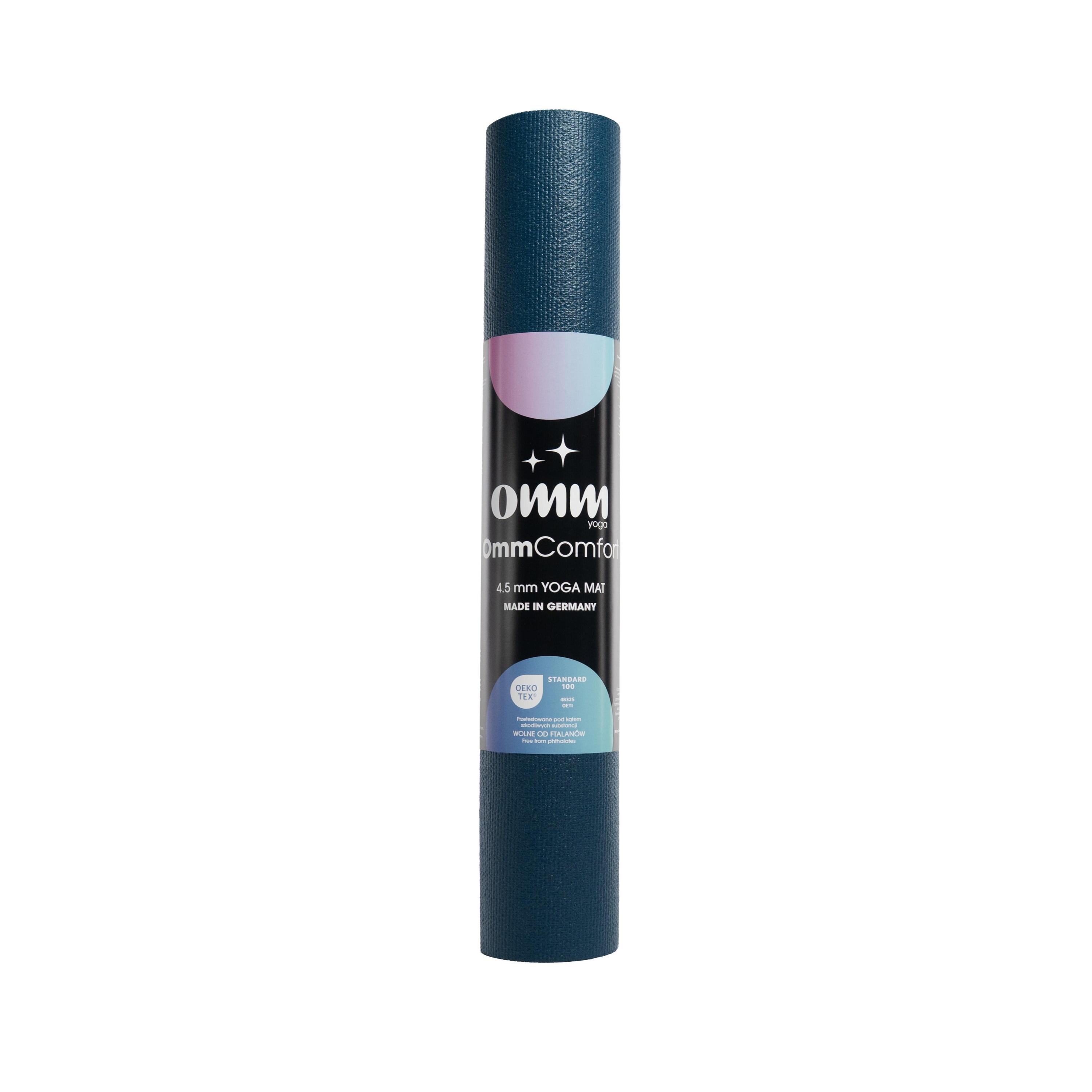 Tappetino antiscivolo per esercizi OMM YOGA blu navy 4,5 mm Yoga Fitness 4/4