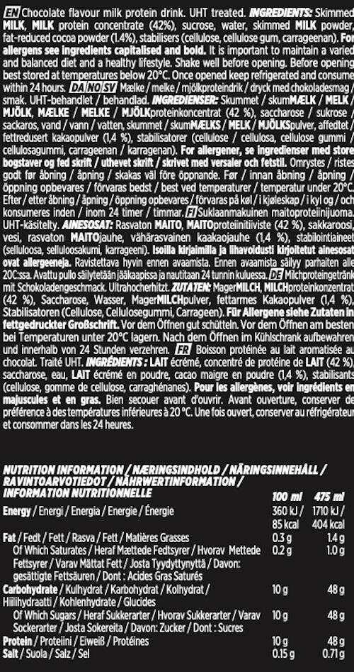 Bevande proteiche - Protein XL Shake - Cioccolato Confezione da 12 3/4