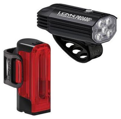 Lezyne fusion drive pro 600+ / strip drive 300+ paar fietslampen zwart