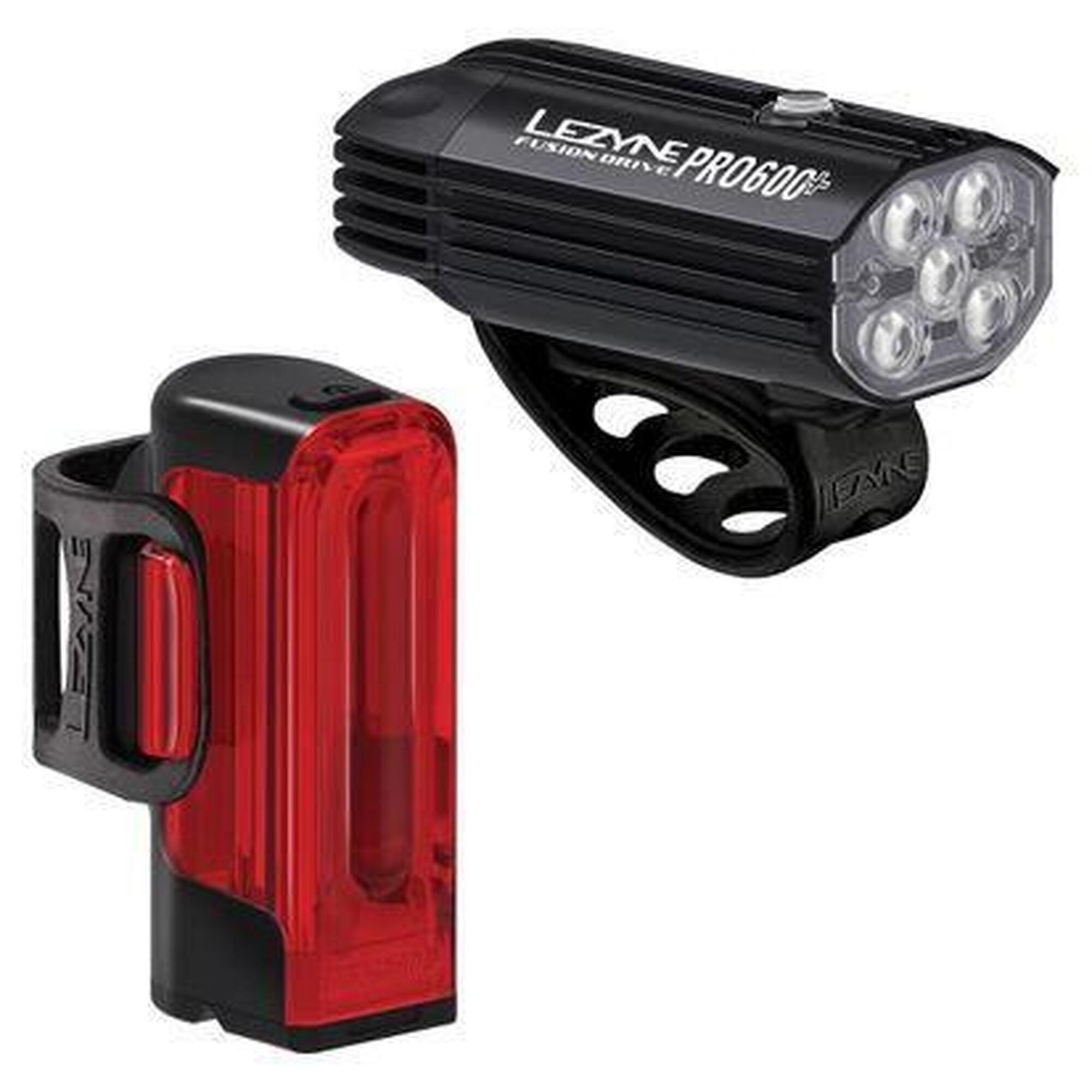 Lezyne - Paire D'Éclairages Lezyne Fusion Drive Pro 600+ / Strip Drive 300+ Noir - Éclairage Vélo - Noir - No Size - Decathlon
