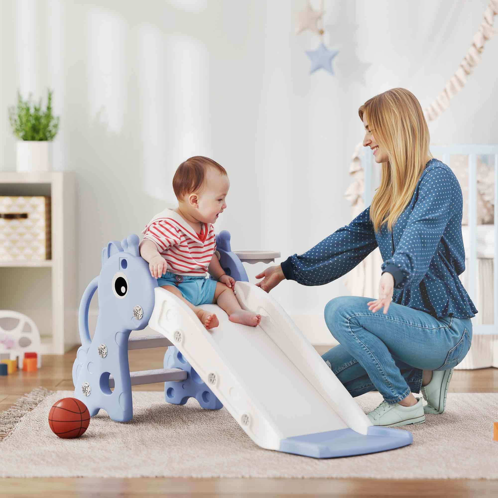 Tobogán Infantil AIYAPLAY 106x51.5x52 cm Azul 2/5