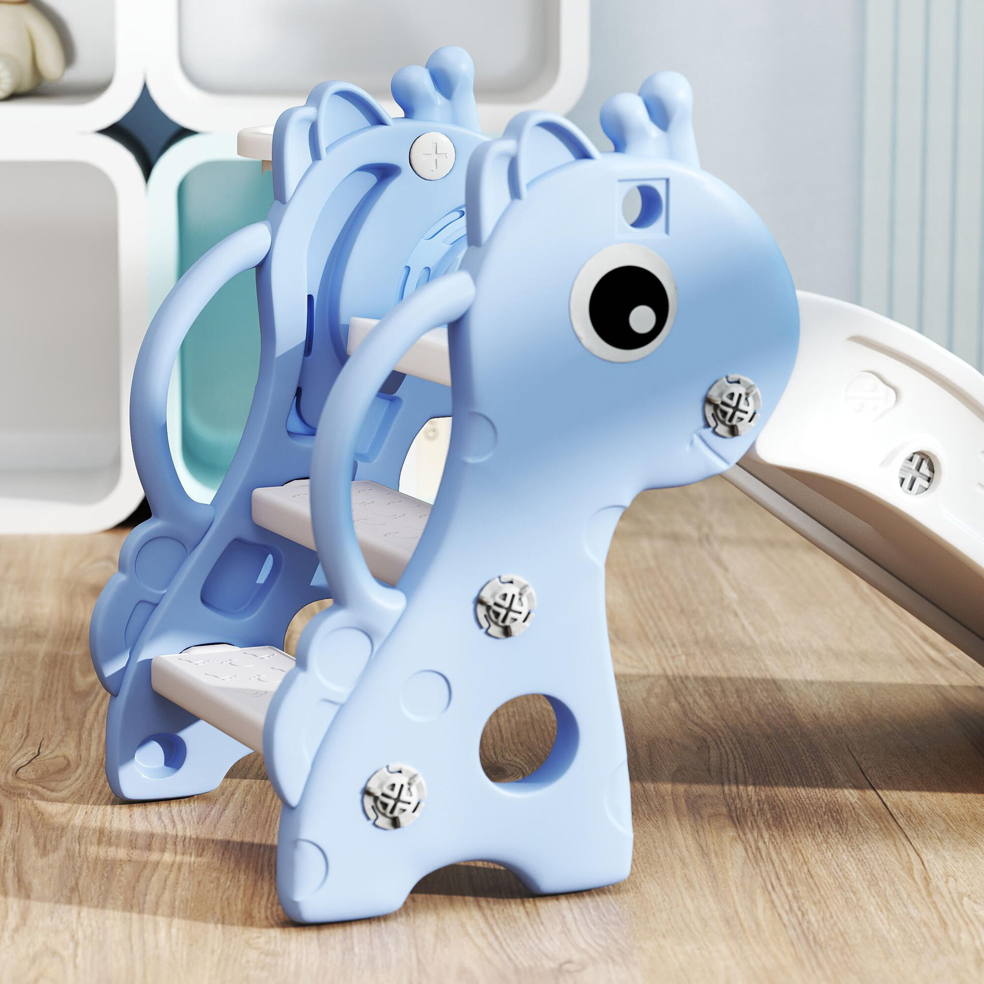 Tobogán Infantil AIYAPLAY 106x51.5x52 cm Azul 4/5