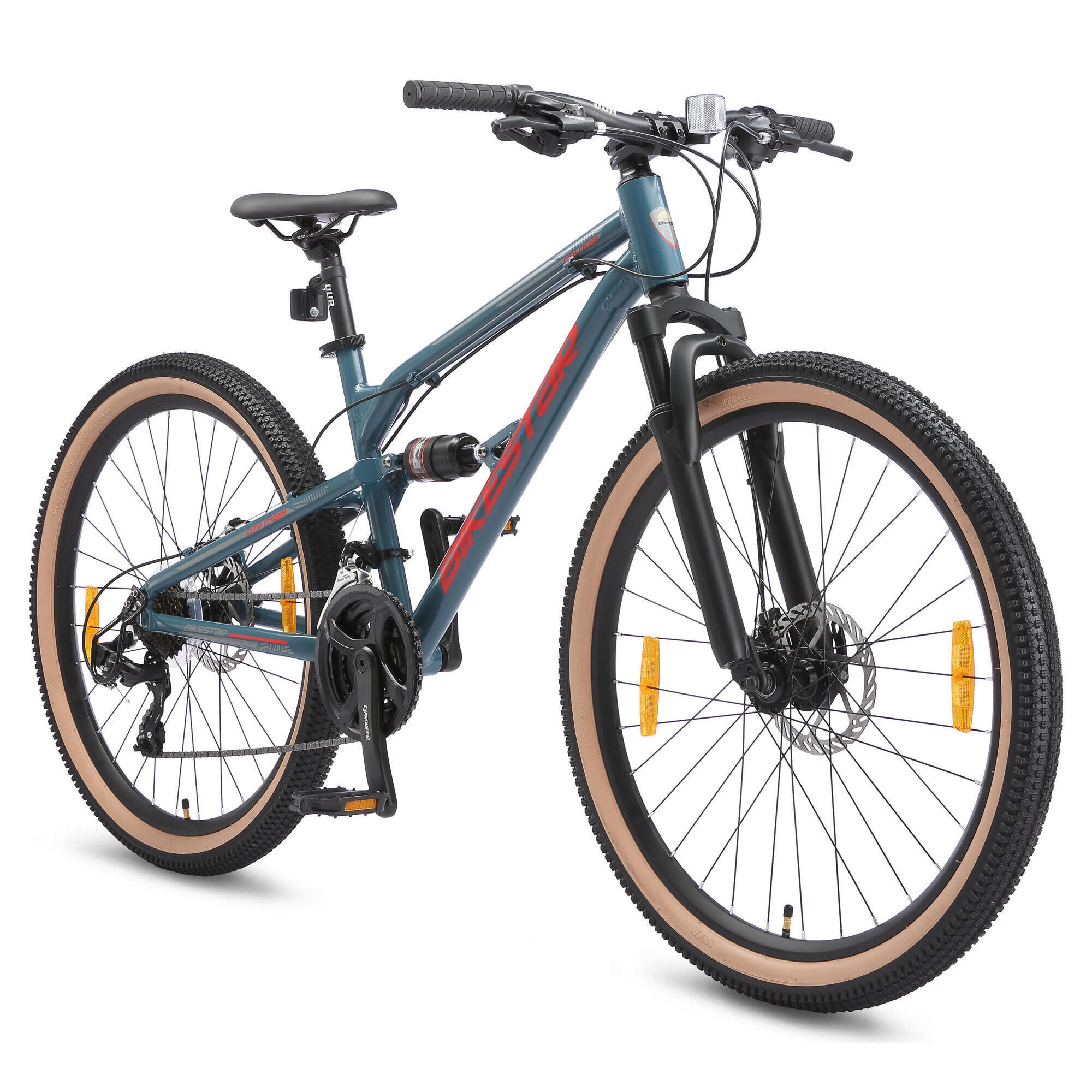 Bikestar - Vtt 26" Aluminium, Tout Suspendu, 21 Vitesses, Frein À Disque - Vélo Tout Terrain - Vert - Taille Unique - Decathlon