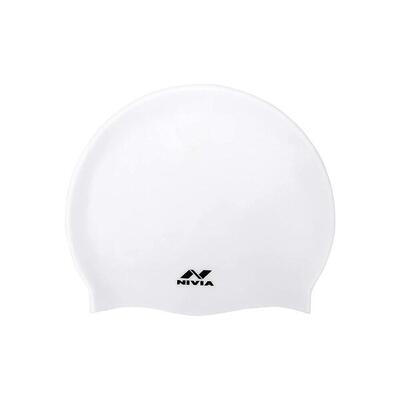 Cuffia da Nuoto NIVIA Classic | Bianco. Taglia Unica. Silicone. Capelli Lunghi
