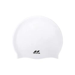 Bonnet de Bain NIVIA Classic | Blanc, Taille Unique, Silicone, Cheveux Longs