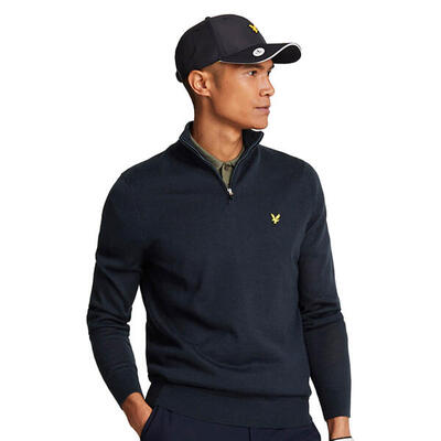 Merinowollen pullover 1/4 rits lyle & scott