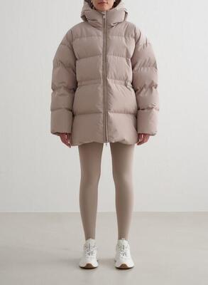 Damen Steppjacke Wasserabweisende Dunkelbeige