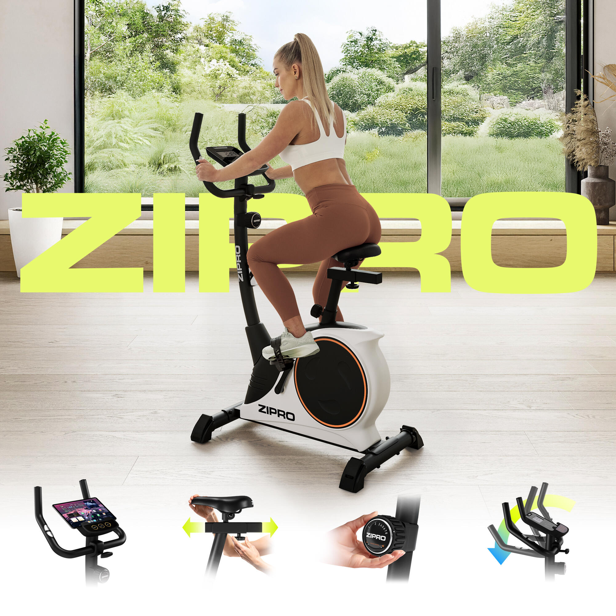 Vélo d'appartement magnétique Zipro Nitro RS pour fitness et cardio 7/8