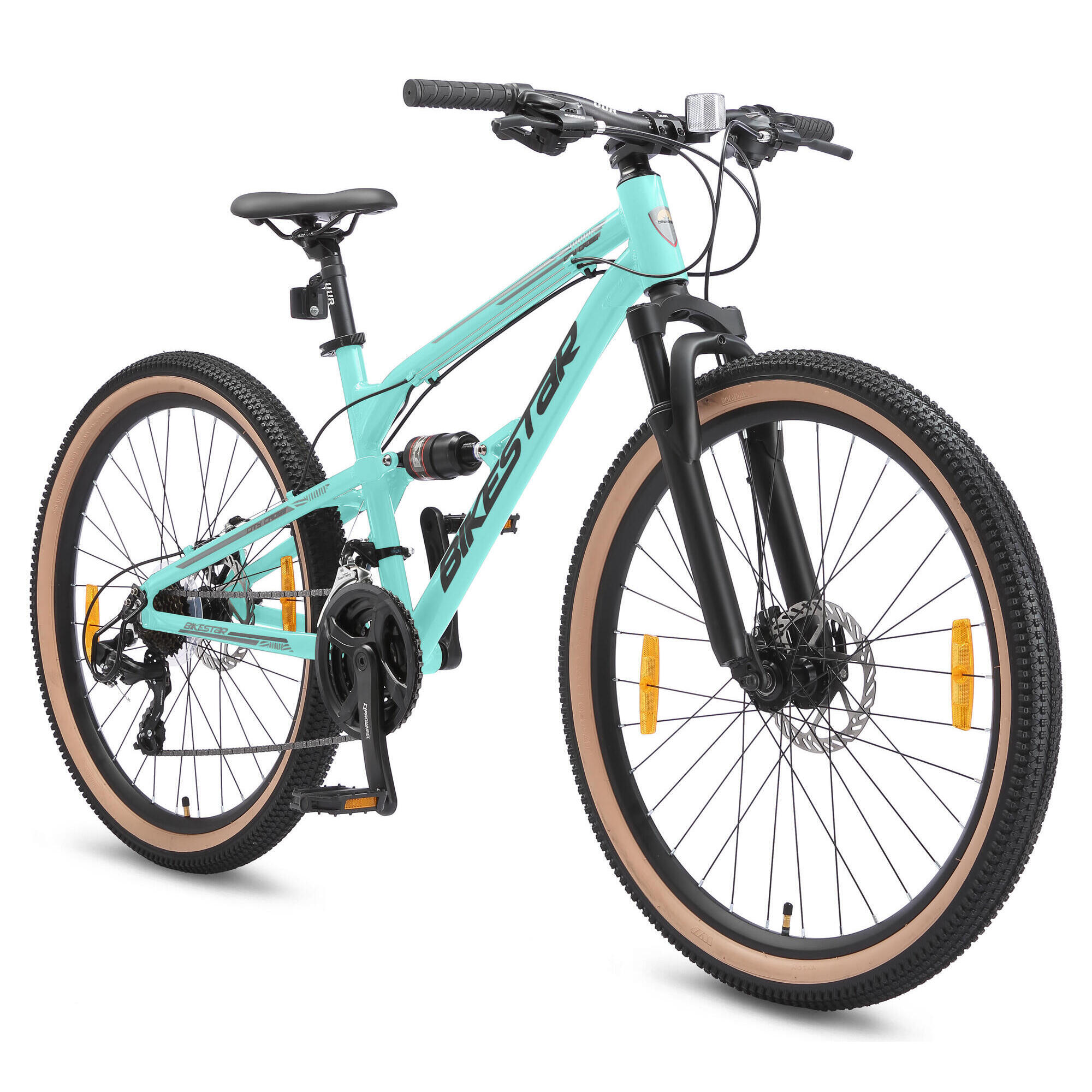 Bikestar - Vtt 26" Aluminium, Tout Suspendu, 21 Vitesses, Frein À Disque - Vélo Tout Terrain - Vert - Taille Unique - Decathlon