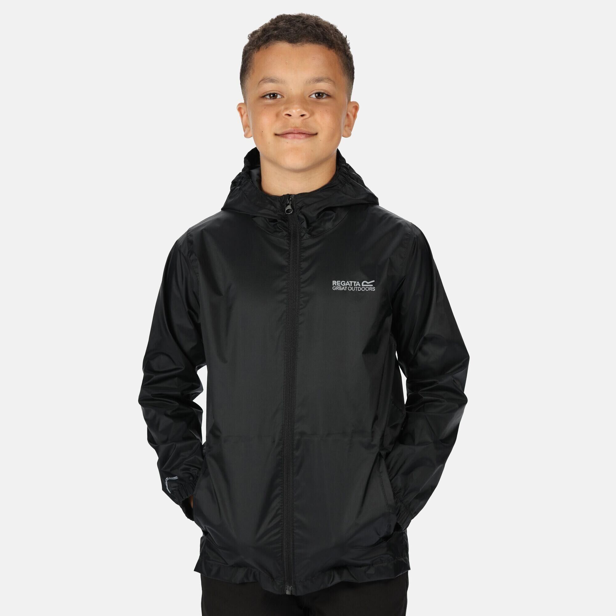 REGATTA Great Outdoors Childrens/Kids Pack It Jacket III Waterproof Packaway Black