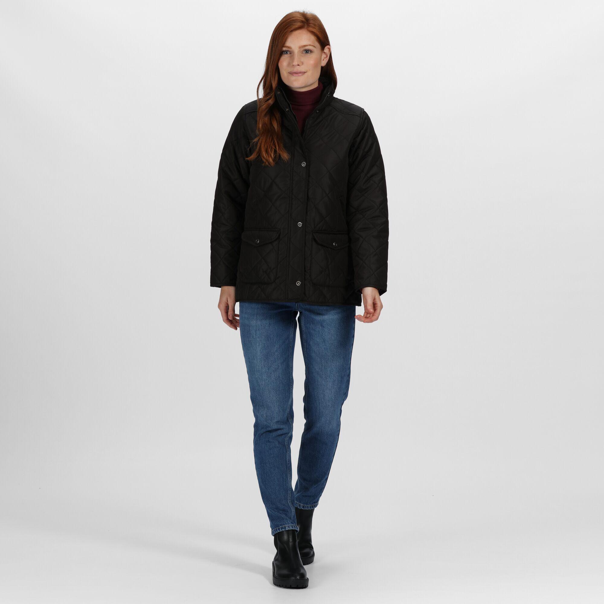 Womens/Ladies Tarah Quilted Jacket (Black) 3/5