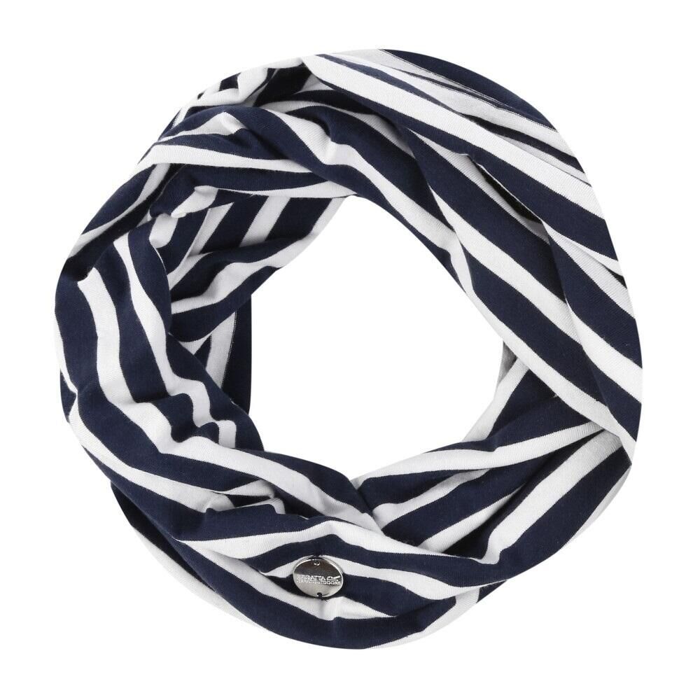 REGATTA Womens/Ladies Shaila Striped Jersey Scarf (Navy/White)