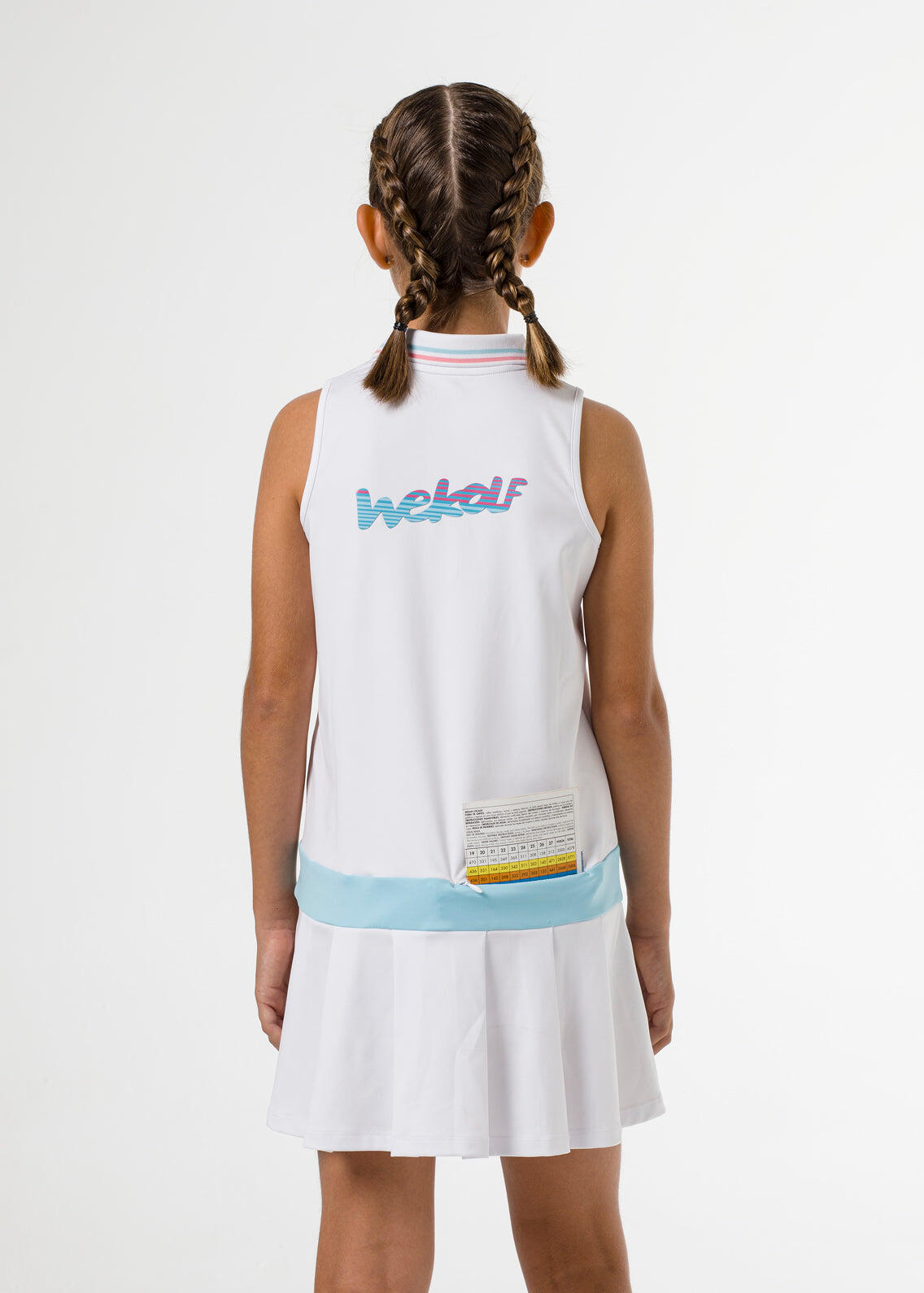 Vestido de golf de niña blanco sin mangas 4/5