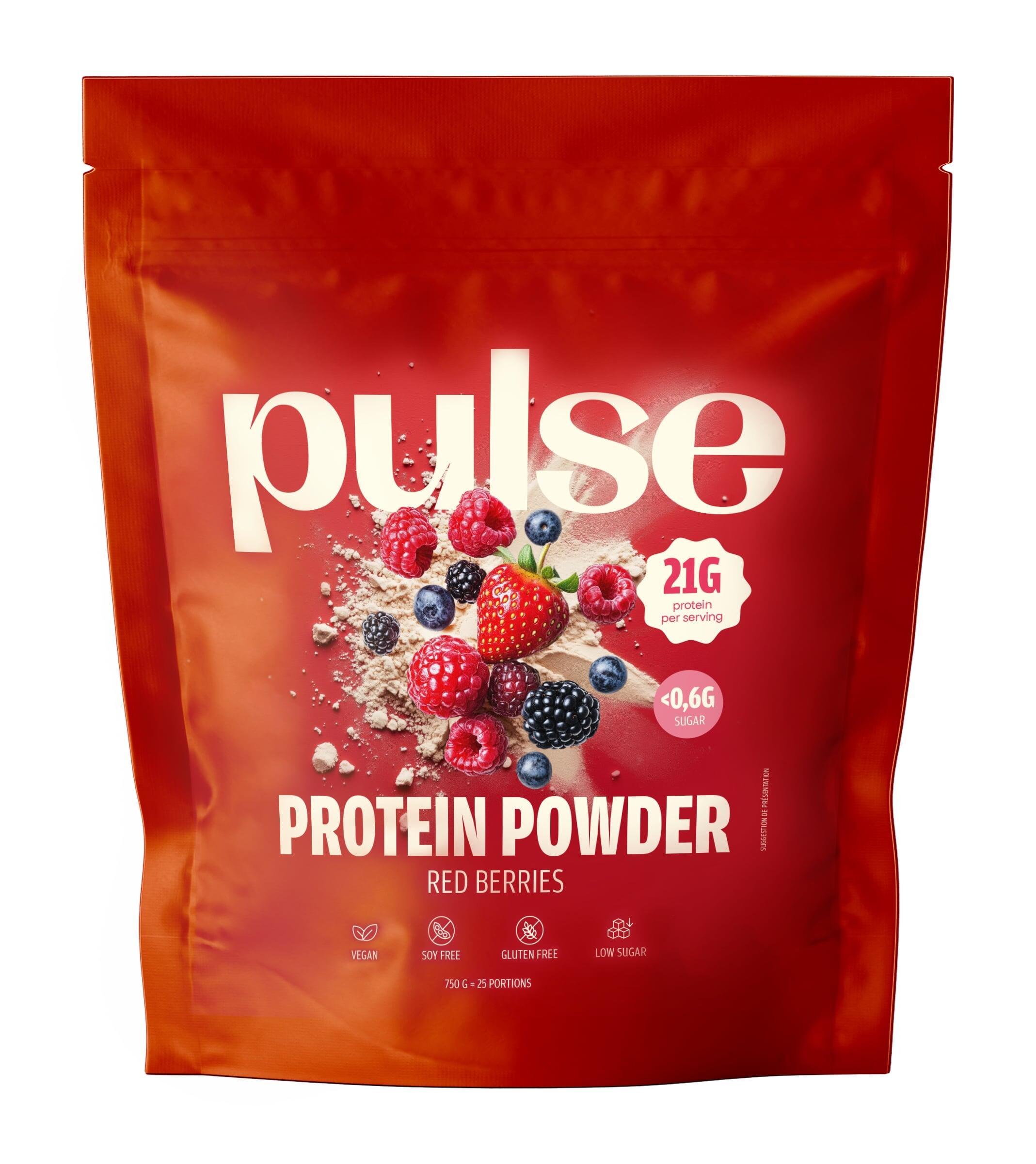 Poudre protéinée vegan fruits rouges 750g 1/4