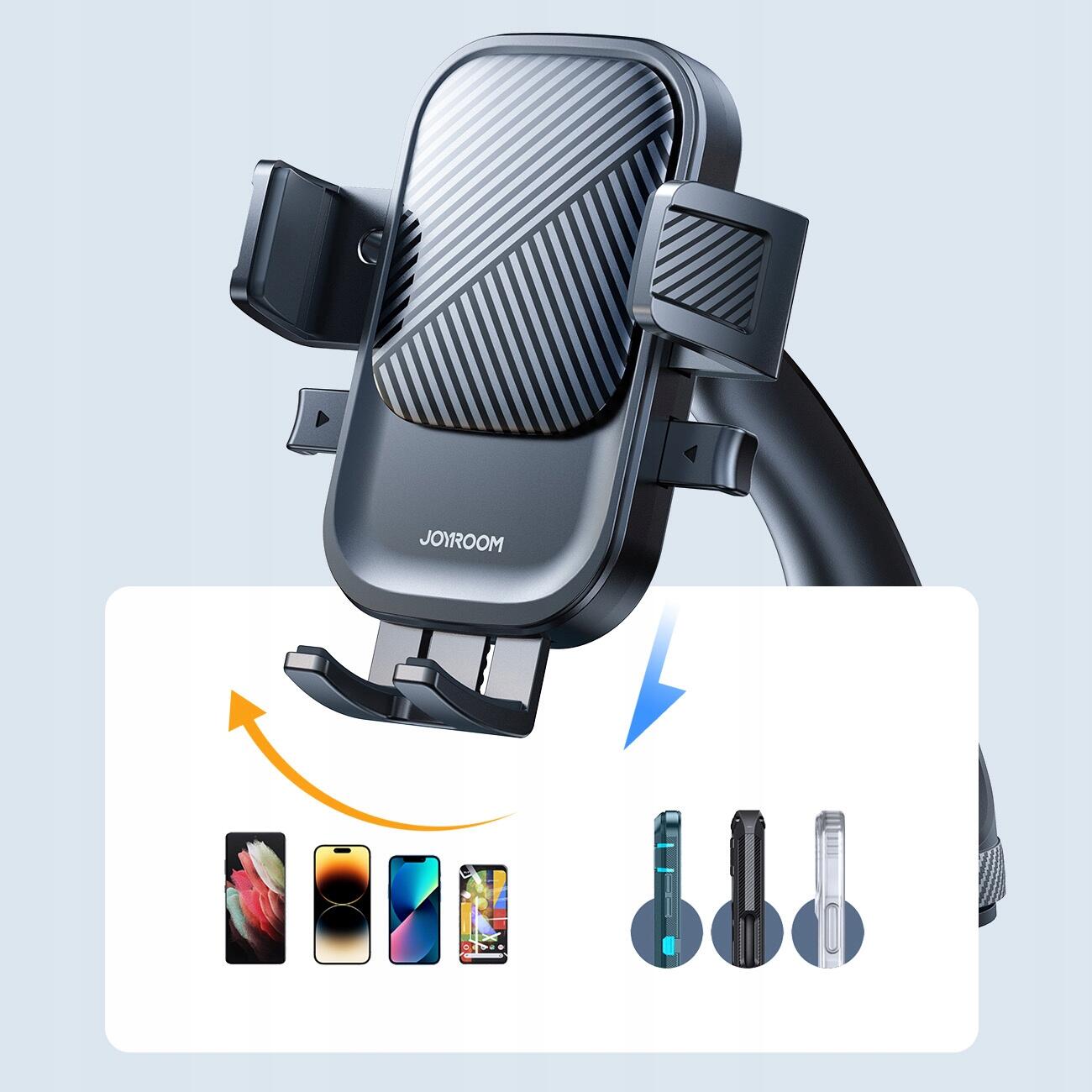 Joyroom uchwyt na telefon do auta samochodowy na szybę zaciskowy 6/7