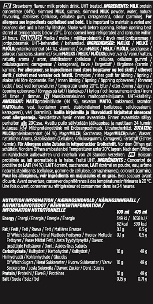 Bevande proteiche - Protein XL Shake - Fragola Confezione da 12 3/4