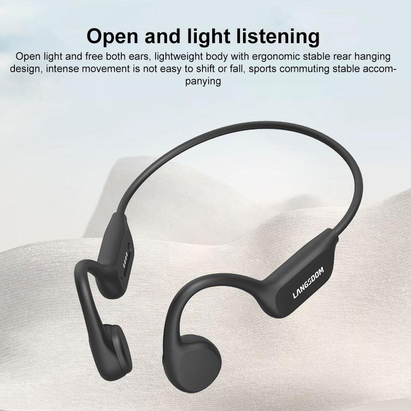 Langsdom BE17 écouteurs à conduction osseuse étanches Bluetooth (noir) 2/7