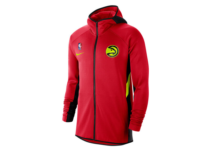 Bluza męska nike nba atlanta hawks therma flex showtime hoodie university red