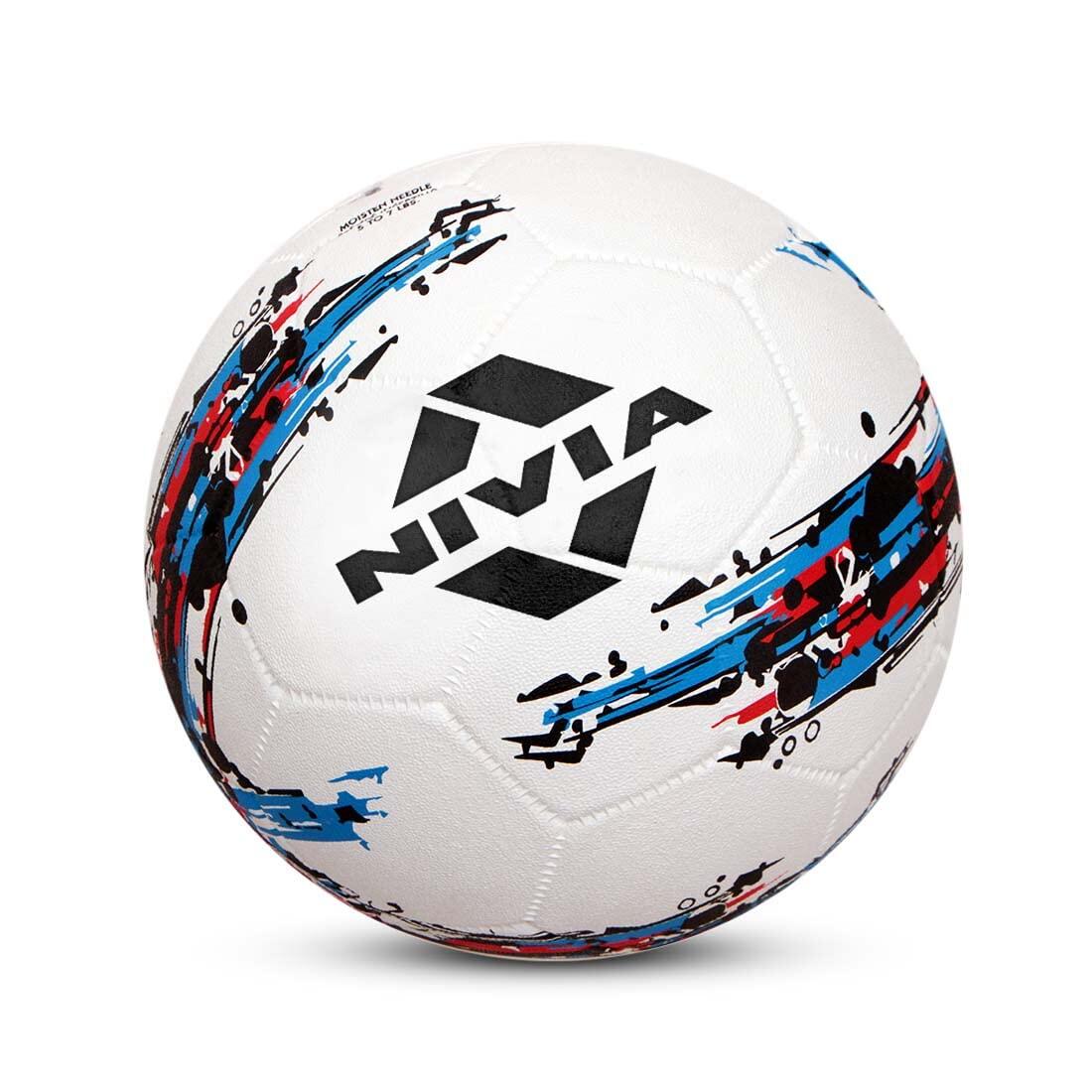 NIVIA Pallone Calcio Nivia Storm | Bianco, Taglia 5, Rubberized, Allenamento