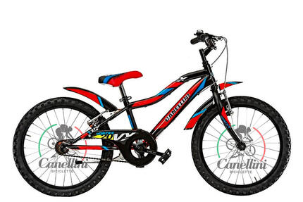 Vélo Enfant VTT Canellini VORTEX 20" 1V - Noir/Rouge/Bleu
