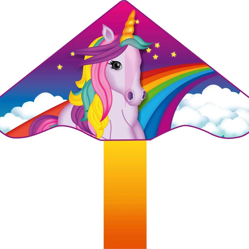 Children's kite HQ Simple Flyer 85 Unicorn 102139 Rainbow 85 x 42 cm