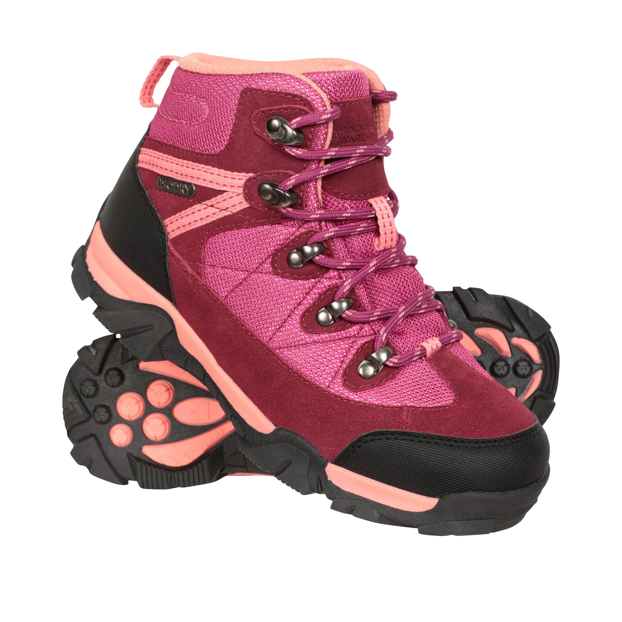 MOUNTAIN WAREHOUSE Childrens/Kids Trail Suede Walking Boots (Pink)