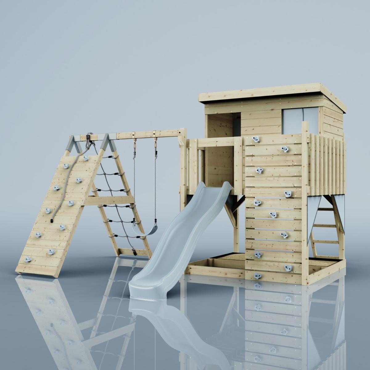 Spielturm Emil mit Kinderschaukel in Eisblau - 415 × 396 × 260 cm 2/6