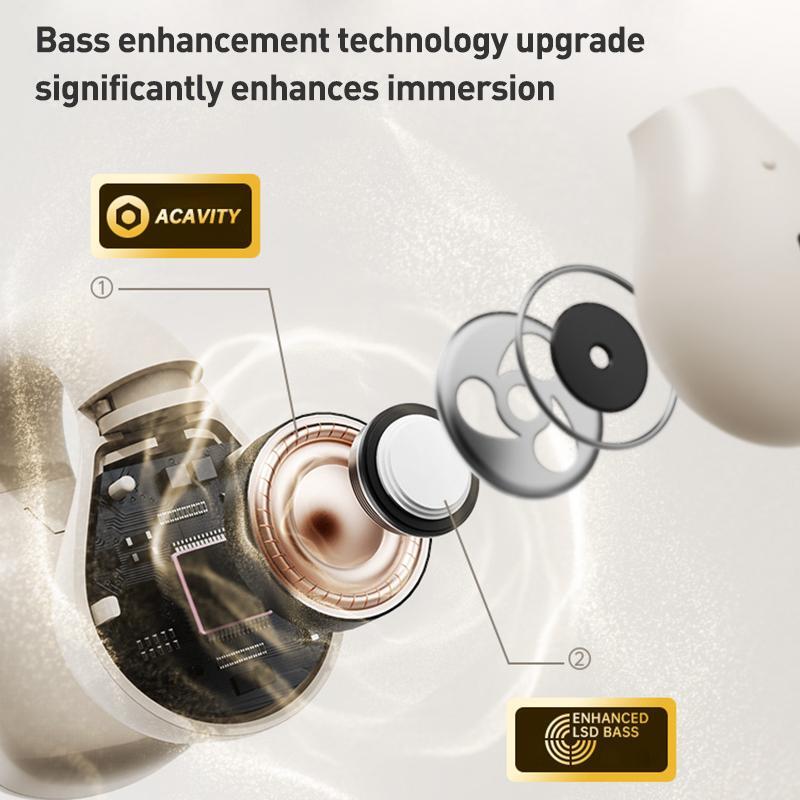 Langsdom TS03 Pro draadloze Bluetooth clip-on-oortelefoon (beige) 3/7